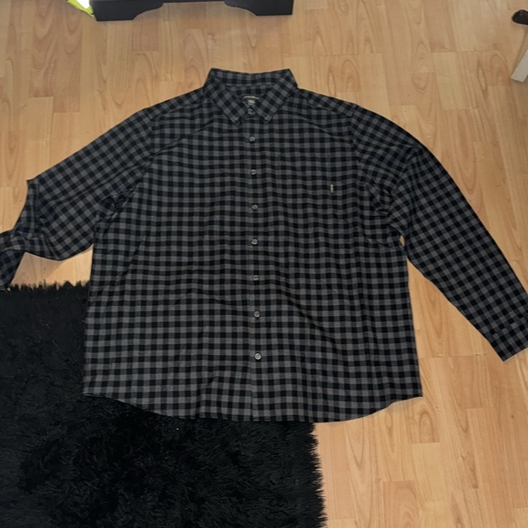 🩶🖤EDDIE BOWER PLAID BUTTON DOWN LONG SLEEVE SHIRT 👕🌓🆕 NEW WITHOUT TAGS 🏷️ - Picture 4 of 6